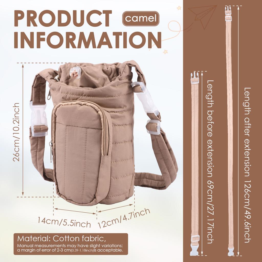 Outdoor water cup crossbody bag heat preservation easy to carry adjustable detachable multifunctional storage crossbody bag