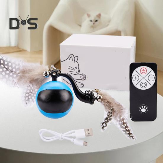 Interactive Cat Toy Rechargeable Automatic Cat Toy Ball with Remote Control Motion Activated Self Rolling Ball for Indoor Cat