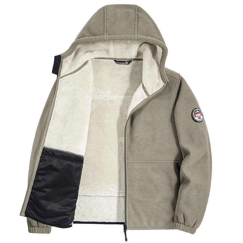 Autumn/winter Men's Fleece-lined Jacket Inner Lining Fleece-lined Double Warm Loose Fit Men's Jacket