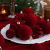 24pcs/Set Sparkling Christmas Ball Ornaments Velvet Christmas Tree Props Christmas Party