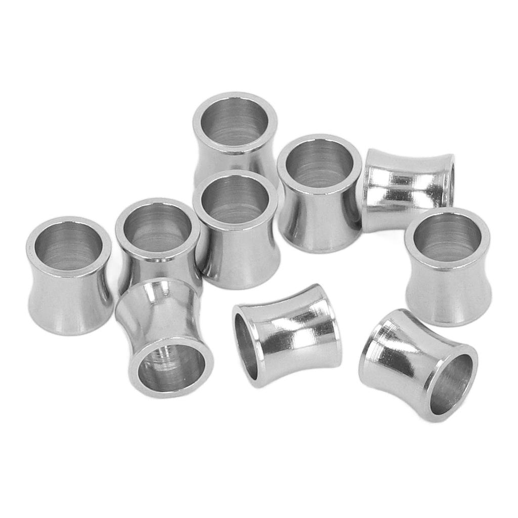 10 Pcs Metal Spacer Beads 8mm Length Stainless Steel Glossy Silver Spacer Beads for DIY Jewelry