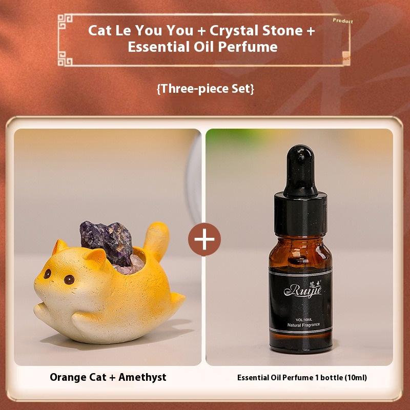 Cat Yo Yo Le Crystal Ornament Home Desk Decoration Gift New Creative Resin Cartoon Cute Gift