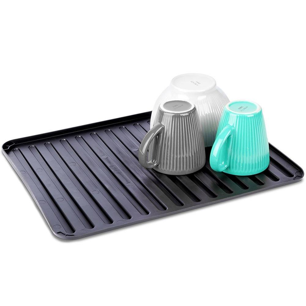 Black Dish Drying Mat 39.5x30.5 Cm