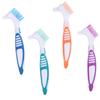 1Pc Denture Teeth Brush Easy Grip Handle Double Sided Toothbrushes Colour Random