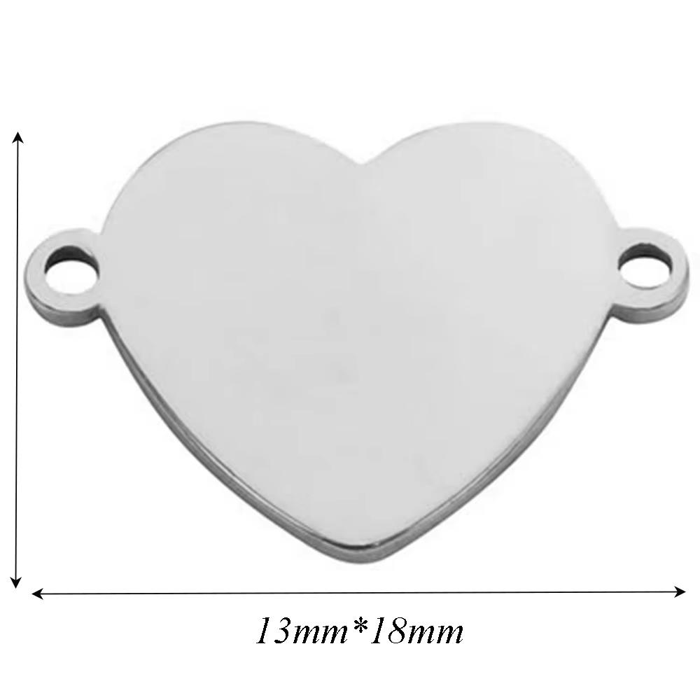 20pcs/lot Two Holes Stainless Steel Customize Logo Tags Charms Connectors for DIY Personalized Jewelry Making