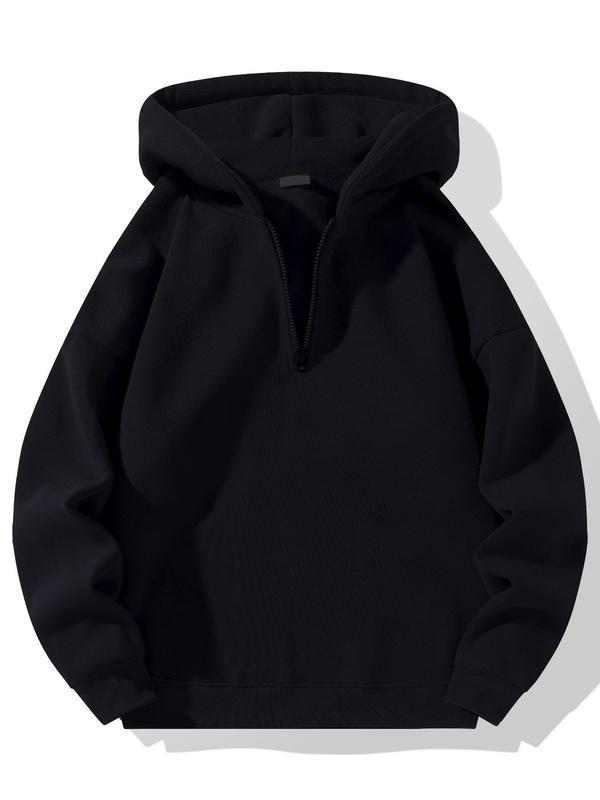 American Retro Unisex Half-Zip Hoodie Set - Loose Casual Style for Women