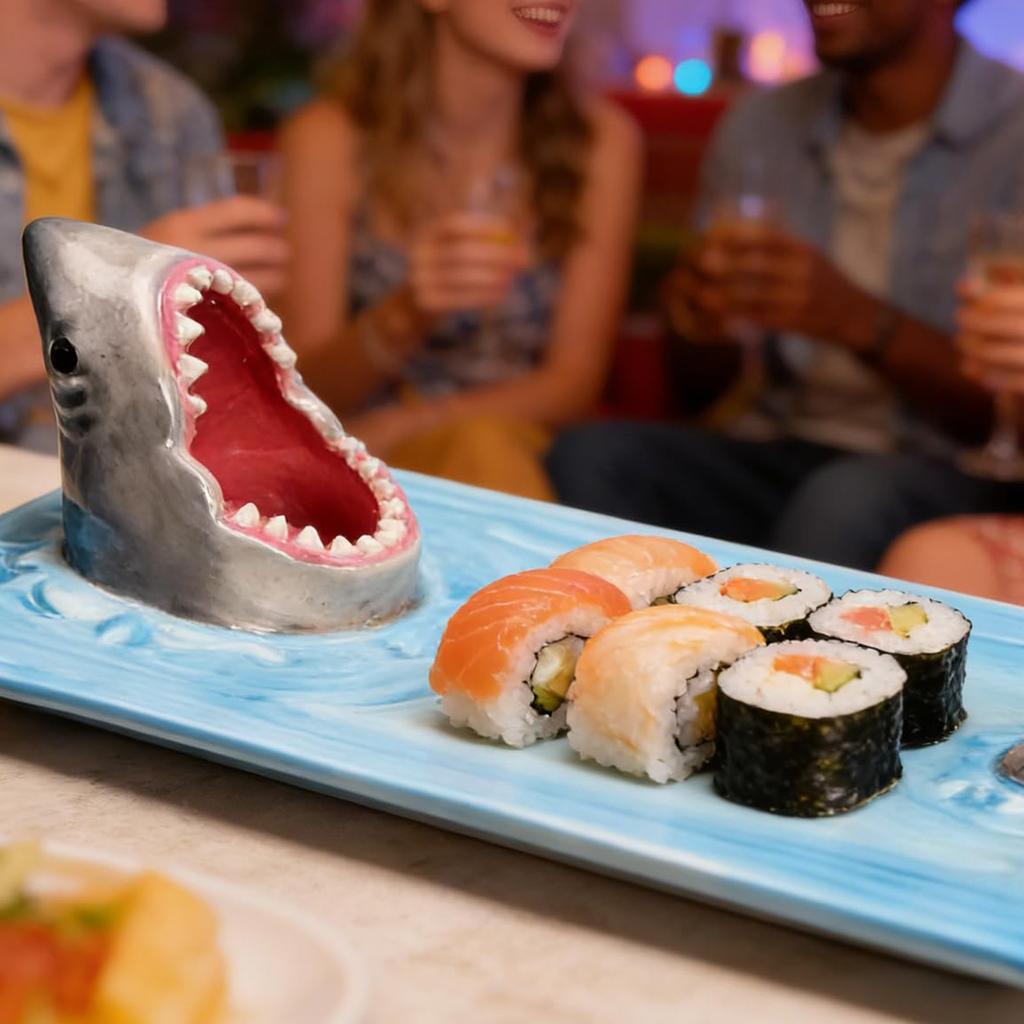 Einzigartige Haiform Teller Lustige Dekorative Keramik Sushi Teller Für Dessert, Käsesnacks, Obst, Gemüse Wohnkultur Zubehör