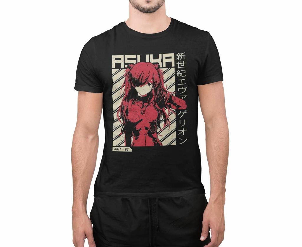 Retro Asuka Evangelion Shinji neon Genesis T-Shirt Mens Womens Tees Top Baumwolle Herren Anime Manga