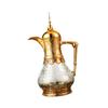 Arab Coffee Pot Elegant Ornaments Coffee Kettle Housewarming 1.6L for Hot Drinks Glass Liner Coffee Carafe Tea Kettle Teapot