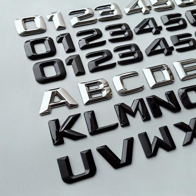 2,3cm DIY Abeceda 3D Ostrá Písmena Čísla Srdce Tečka ABS Znak Značka na kufr auta Logo Samolepka pro Jakákoli Auta (Cena za 1 ks)