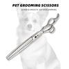 Professional Grooming Scissors Large Dogs 8 Inch Black Sapphire Handle Fishbone Thinning Shears Stainless Steel Manual Pet
