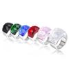 Titanium Steel Bold Gradient Ring Semi-Transparent Multi-Color Zircon Jewelry Edgy Stackable Everyday Accessories