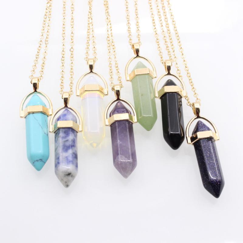New Women's Multi-Strand Set Collarbone Necklace Set Moon Hexagonal Crystal Pendant Necklace Creative Bullet Pendant Women's Necklace