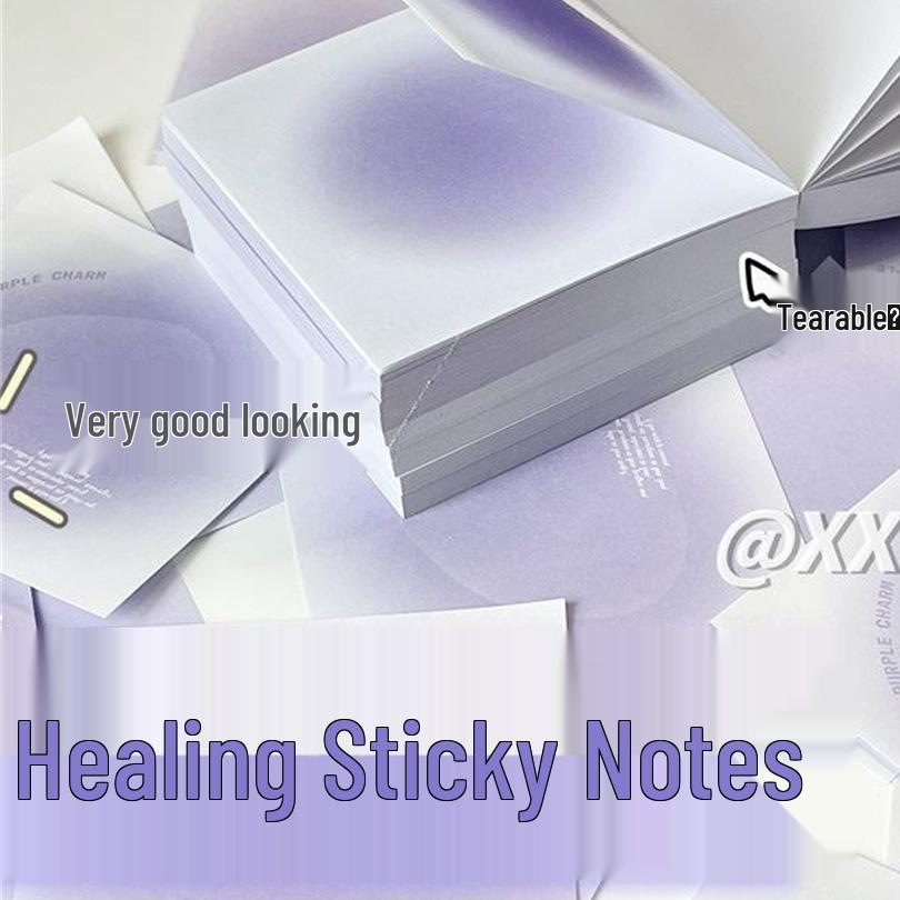 Dreamy Blush & Blue Gradient Sticky Notes Origami-Style Journal Notebook
