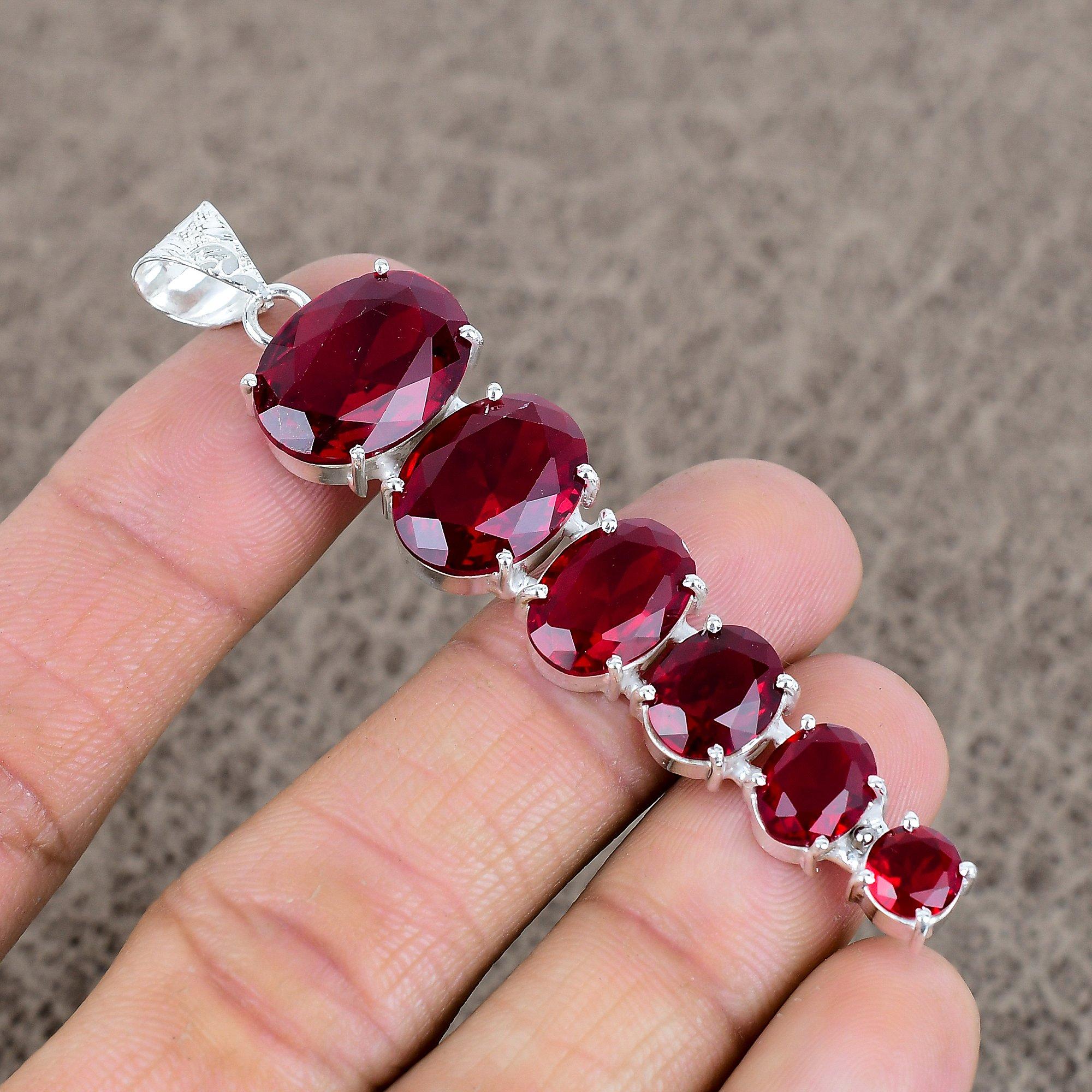 

Garnet Gemstone Handmade 925 Sterling Silver Jewelry Pendant 3.03 KKG-74