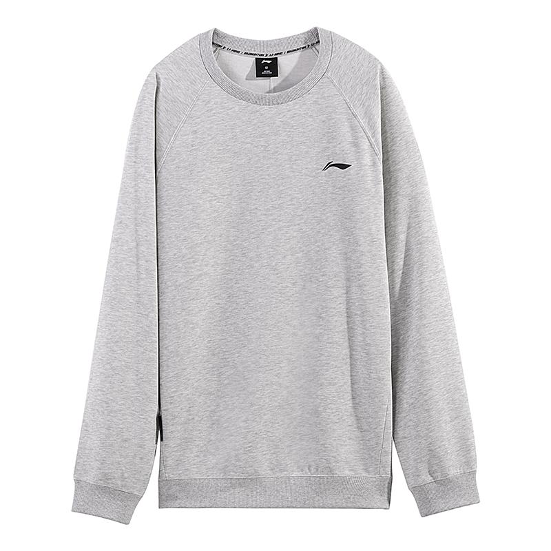 Li Ning Sweatshirts Unisex New Light Heather Gray Crew Neck Moderate AWDVH03-2 2XL
