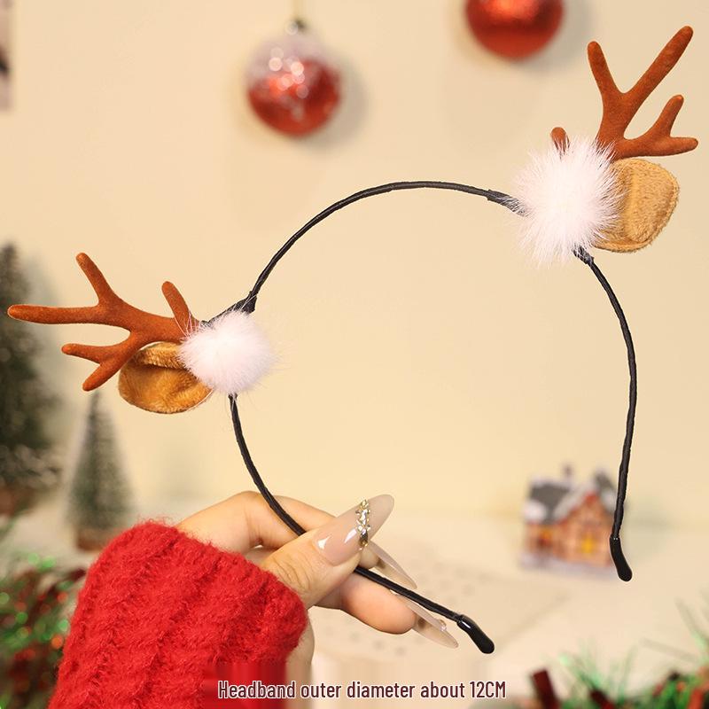 2025 Christmas Antler Headband Hair Tie - Women's Holiday Hair Accessories