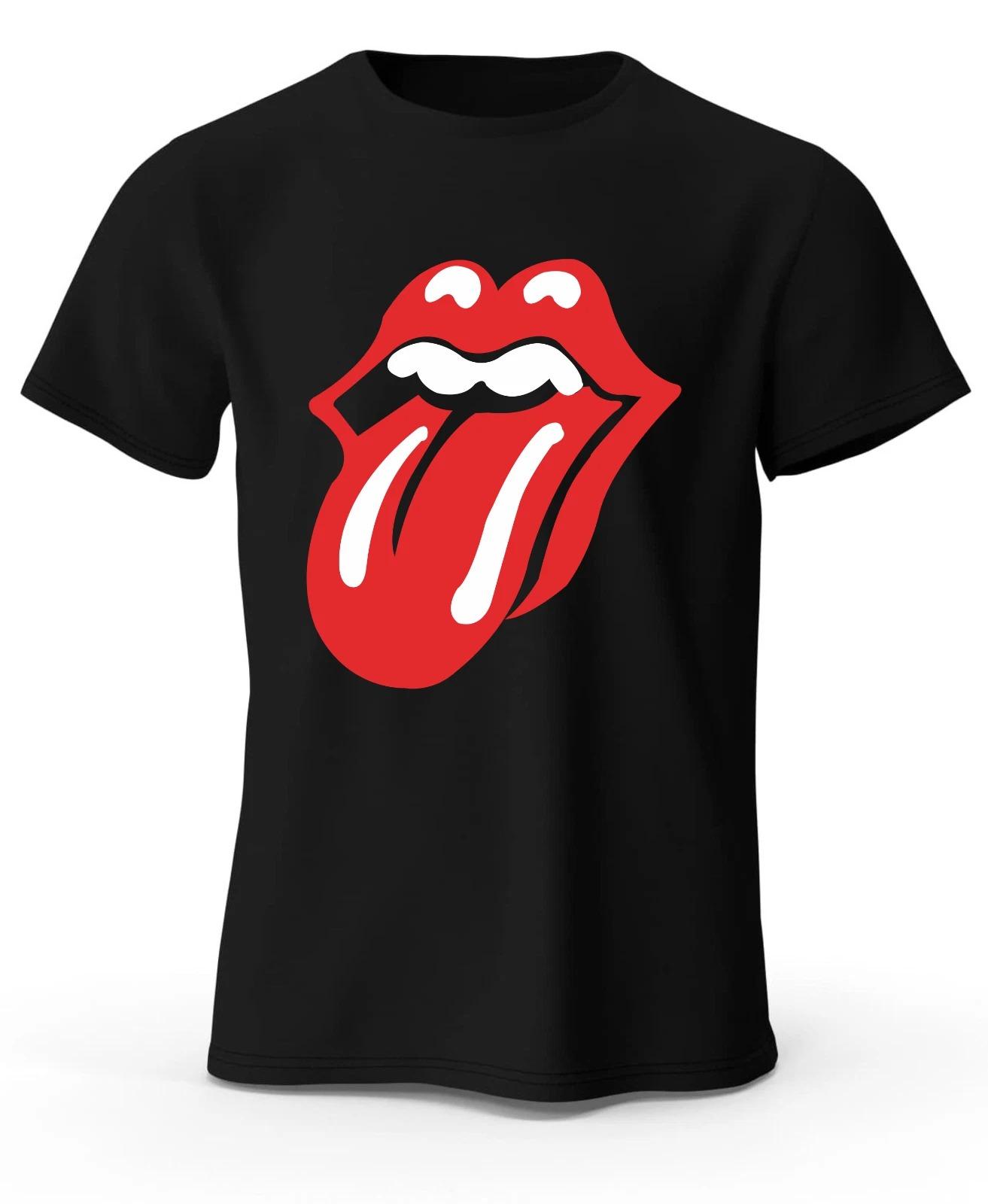

Summer T-SHIRT ROCK BAND TONGUE Personality Fashion Dream Feelings Eyecatching Washable and Non-fading Black 3XL