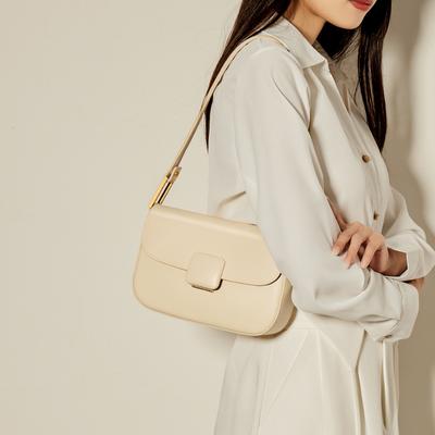 Mrs. Qiao Women's Bag 2025 New Single Shoulder Underarm Bag High-end Crossbody Bag White Summer Genuine Leather Women's Bag