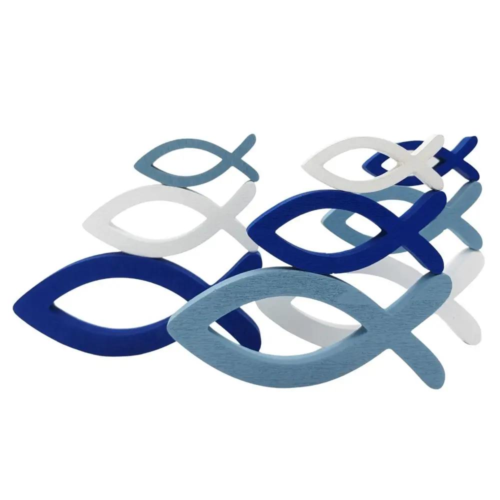 9pcs Wall Art Wooden Wooden Ocean Fish Hollow Lightweight Handcraft Hollow Fish No Smell Fish Wall Decoration