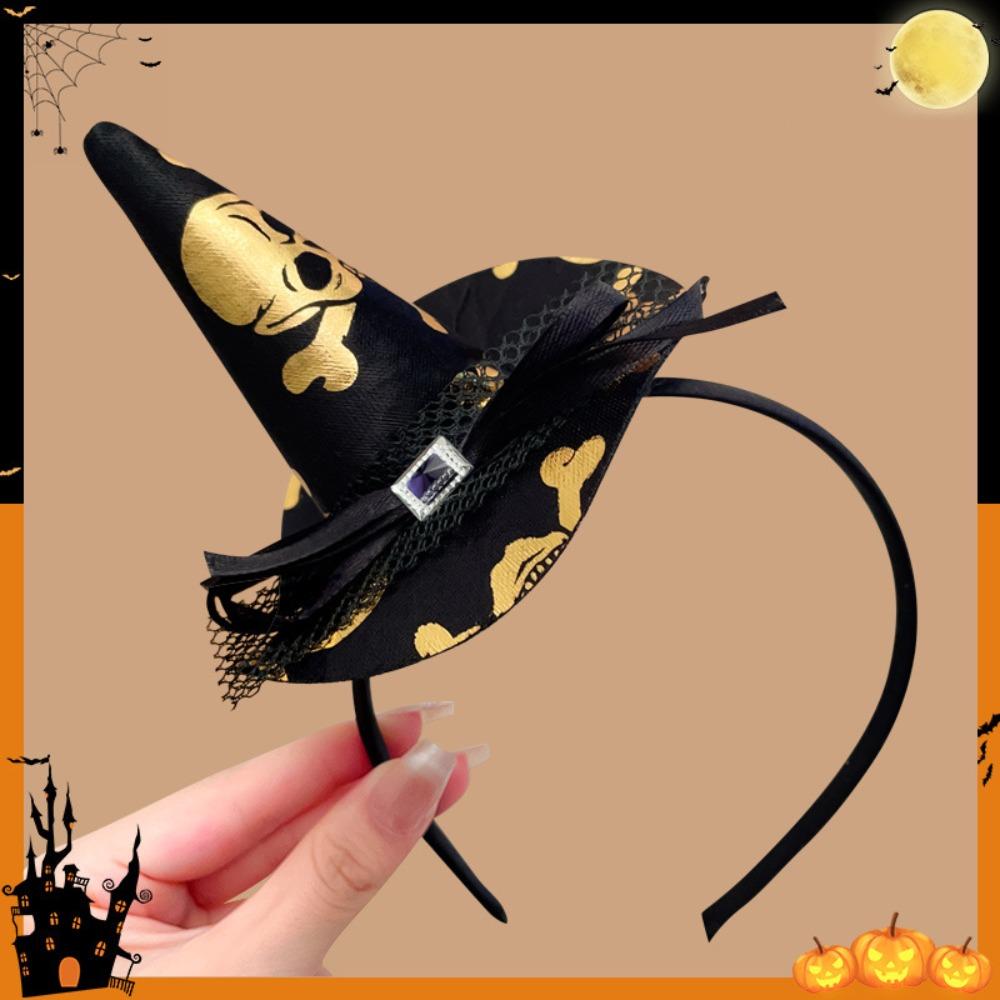 Pumpkin Halloween Witch Hat Headband Spider Cone Hat Hair Hoop Photo Props