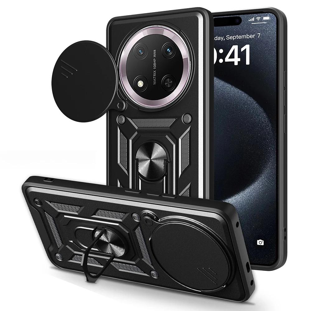For Honor Magic 7 Lite 5G Case Slide Camera Ring Holder Shockproof Phone Cover for Honor Magic7 Lite Armor Fundas