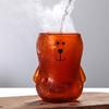 Kreative 300ML Bär Doppelwandtasse Personalisierte Kaffeetasse mit Deckel Transparente Glas Kaffeetasse Niedliche Cartoon Bernstein Bär Tassen