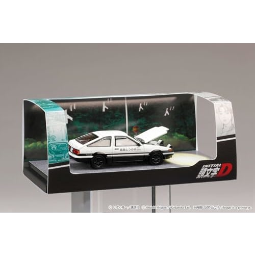 HJ64 1/64 Toyota Sprinter Trueno GT APEX (AE86) / Initial D Engine Model with Wataru Akiyama Finished Product