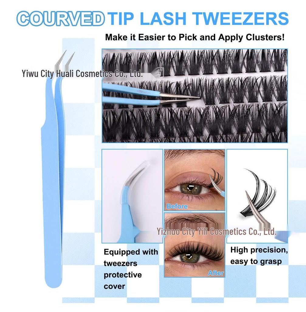 DIY Natural Dense Cluster False Eyelashes, Self-Adhesive 720 Segmented 10150D Curl, Individual Clusters