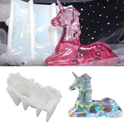 3D Unicorn Kalıp Silikon Epoksi Reçine DIY El Sanatları Kalıp At Kalıp Alçı Kalıpları
