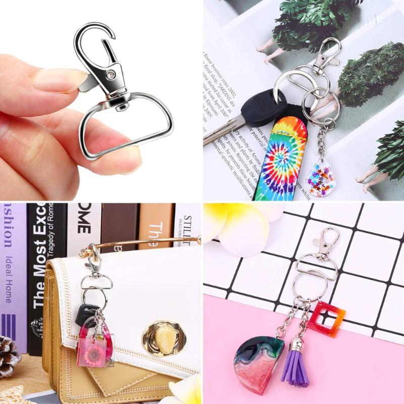 100 Silver Clip Hooks For Making Id Rope 360 Rotating Rust Proof Hooks For Bags Keychains And Pendants