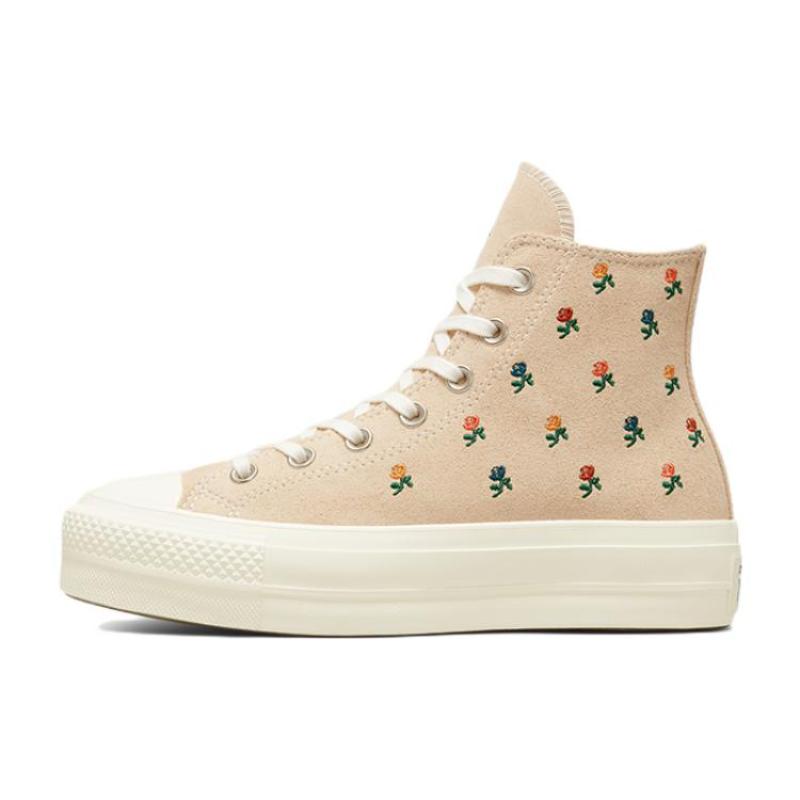 

Converse Chuck Taylor All Star Lift Embroidered Rose Vintage Versatile High Top Canvas Shoes Women s Yellow 41.5