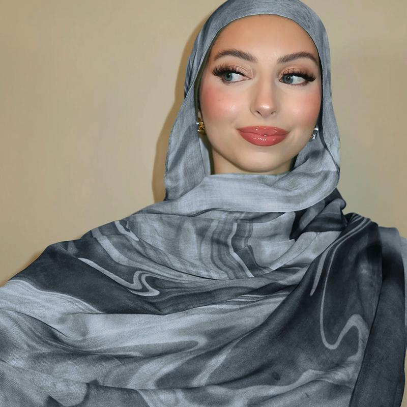 Farbverlauf Grün Aquarell Floral Bedruckt Modal Atmungsaktiv Leicht Gewicht Weiche Baumwolle Rayon Viskose Gewebt Modal Muslimische Frauen Schal
