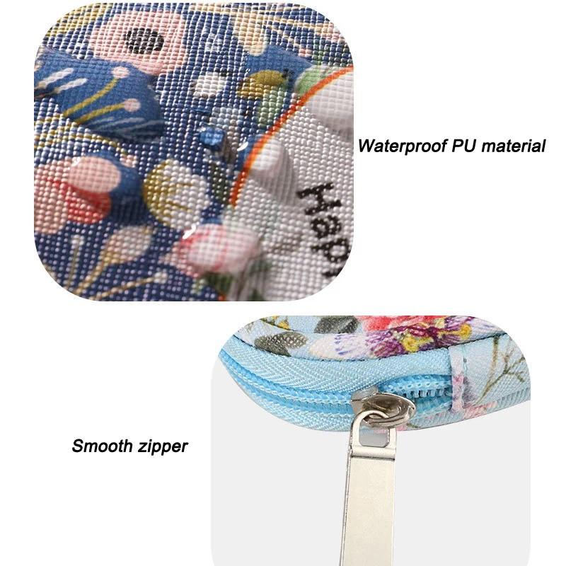 Blumen Handstrickset, Häkelnadel Reißverschluss Wasserdichte Aufbewahrungstasche, DIY Druck Aufbewahrungstasche, Pullover Nadelset Aufbewahrungstasche