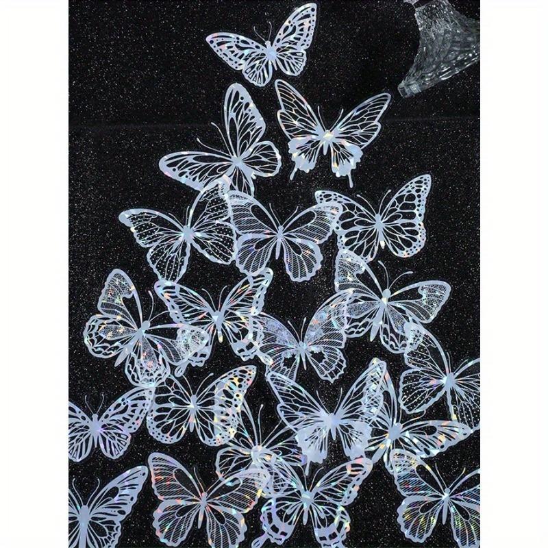 20 Piezas de Pegatinas de Mariposa Brillantes, Pegatinas Decorativas de Mariposa DIY para Decoración de Fiestas, Decoración del Hogar, Adecuadas para Fiestas, Bodas, Festividades