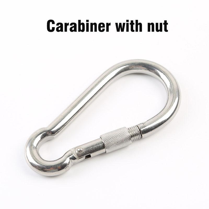 1PC Spring Snap Hook Outdoor Camping Carabiner Stainless Steel Safety Buckle for Swing Rope Fitness Equipment Key Chain Hooks