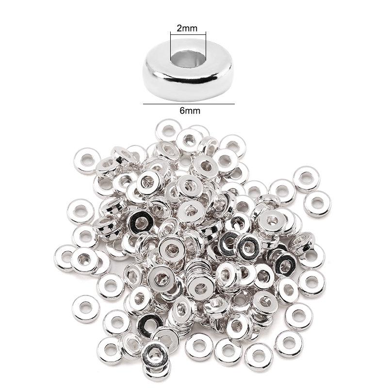 200 Pieces Flat Round Disc Spacer Beads CCB Cube Loose Spacer Beads For Bracelet Necklace Making Jewely Craft DIY 7Colors