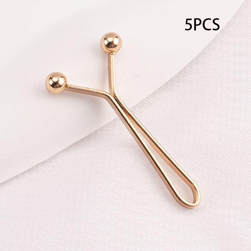 U-образные зажимы - Минималистичные золотые, серебряные, черные регуляторы одежды с зажимами-шариками из стали 5PCS
