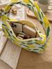 Trendy Lemon Print Shoulder Bag, Corduroy Underarm Bag for Daily Casual Use