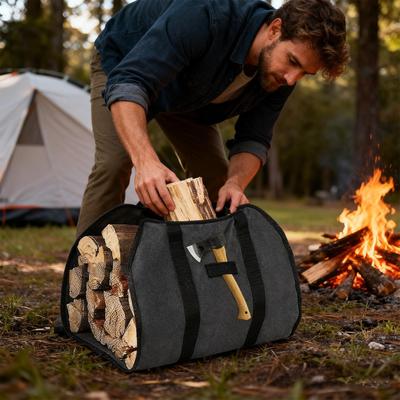 Firewood Carrier Large Portable Tote Waterproof Wood Tote Firewood Carrying Bag For Indoor Outdoor Camping Campfire Stove