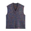 Kaslead New Women clothes Western Style Fashion Simple and Versatile Ice Island Hair Sweater vest Vest