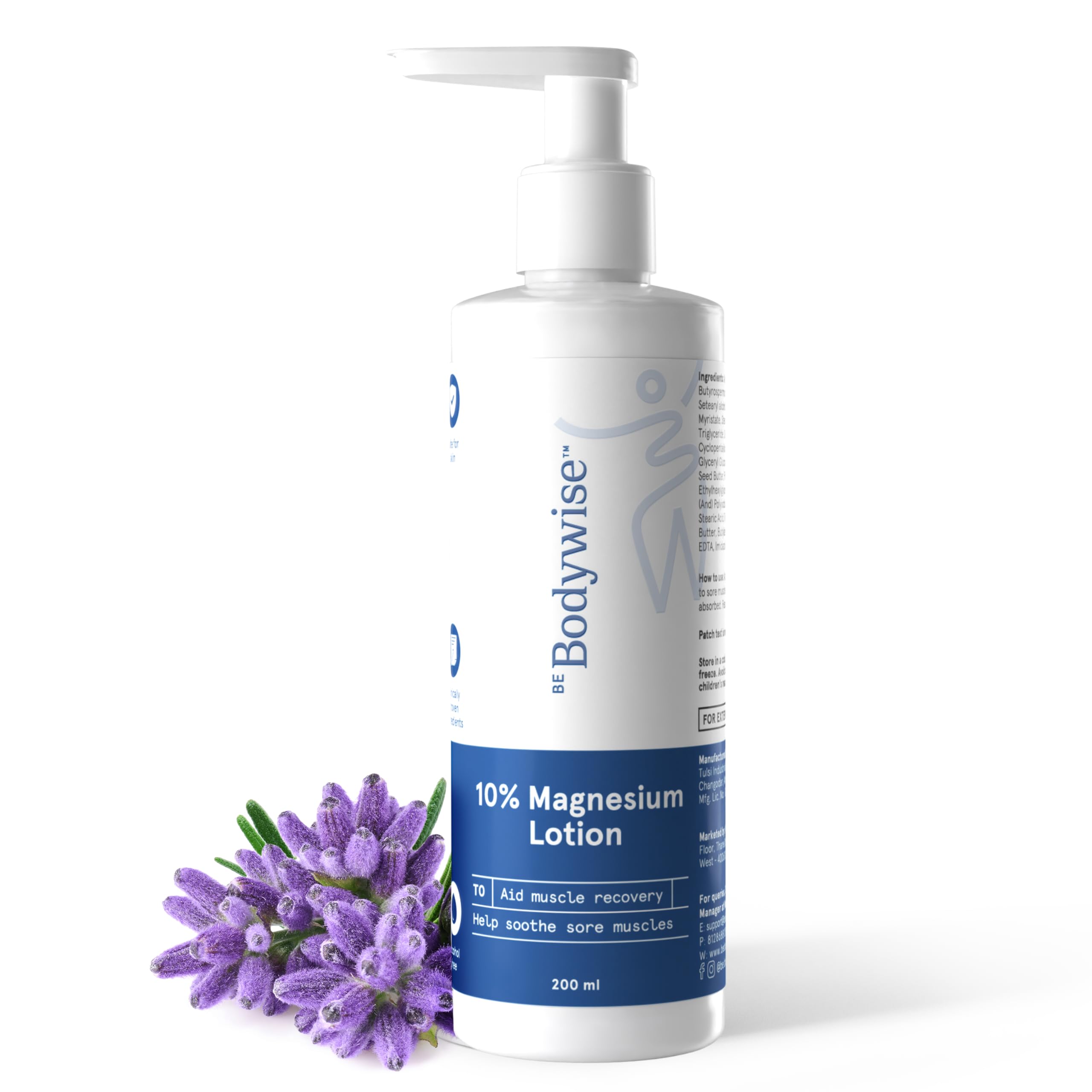 

Be Bodywise 10% Magnesium Sleep Body Lotion 200ml | For Muscle Recovery & Relaxation | Infused with Shea Butter & Lavender | Mildly Scented, Lightweig