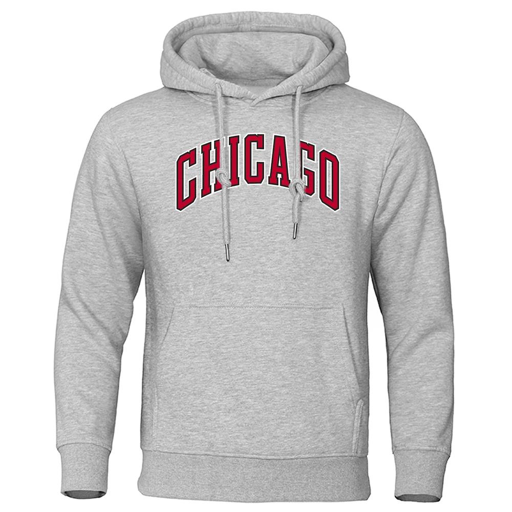 Chicago Basketball Uniform Street Printed Hoodie Men Personality Loose Clothing Pocket Pullover Hooded Soft Comfortable Hoody