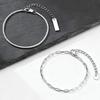 2pcs Minimalist Sanke Chain Bracelet for Men Women,Stainless Steel Thin Link Wristband,Casual Trendy Unisex Jewelry Gift
