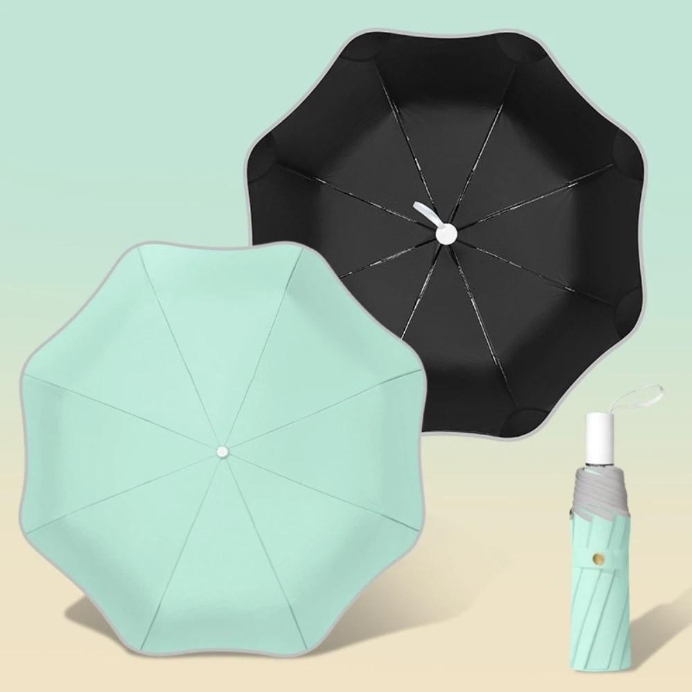 Reflective Edging 3-Fold Umbrella Sunscreen Dual Use Umbrella Compact Rain Umbrella  Sunny Days зелёный