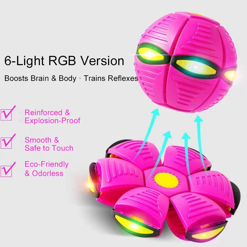 Portable Interactive Flying Saucer Ball Stomp Ufo Magic Balls, Flyer Transforming Glowing Jump Ball, Kids Bouncy Stomp Ball