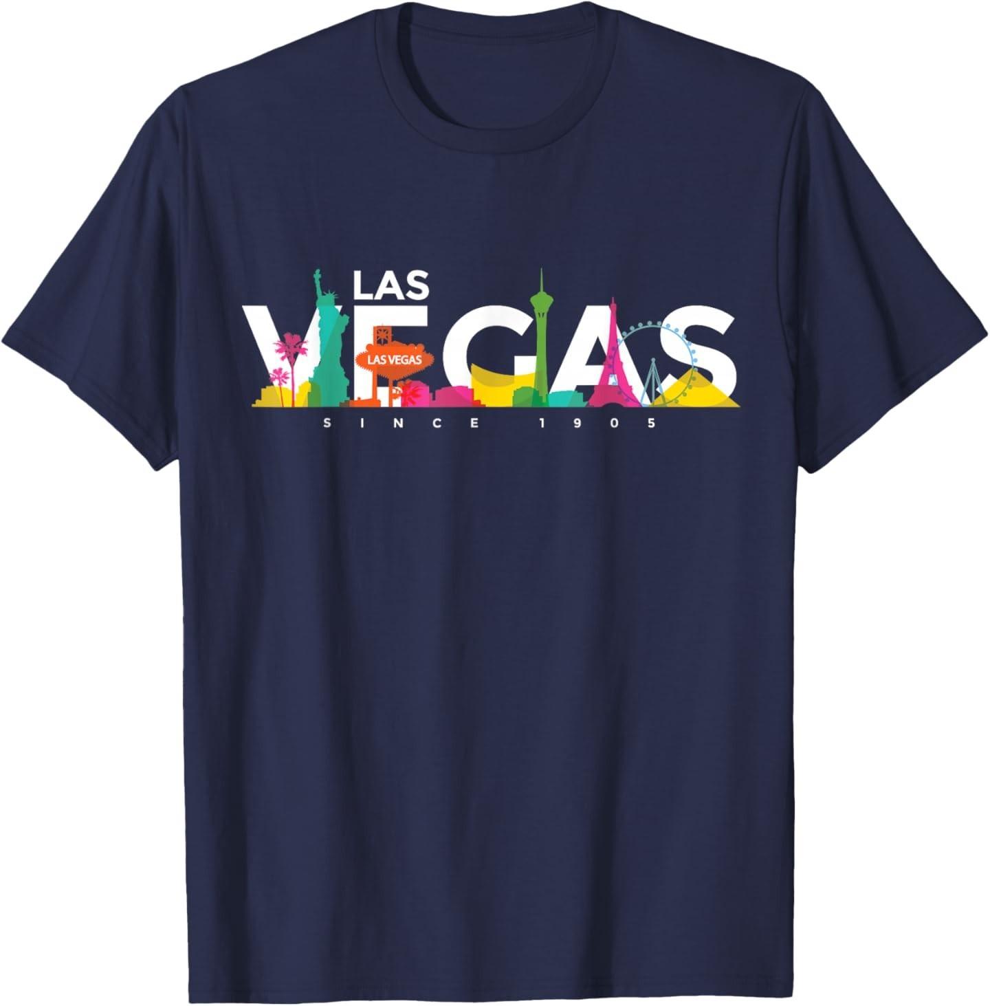 Цветная футболка Las Vegas Nevada Футболка для поездки в Лас-Вегас Футболка S разноцветный