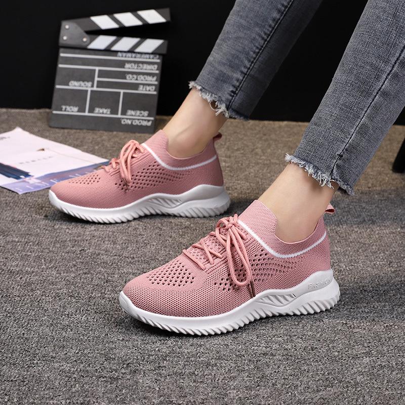 Fashion Breathable Light Running Shoes Women's Sneakers Lace-up Platform Shoes Sports Casual Shoes Women Vulcanized Shoes Tenis Feminino