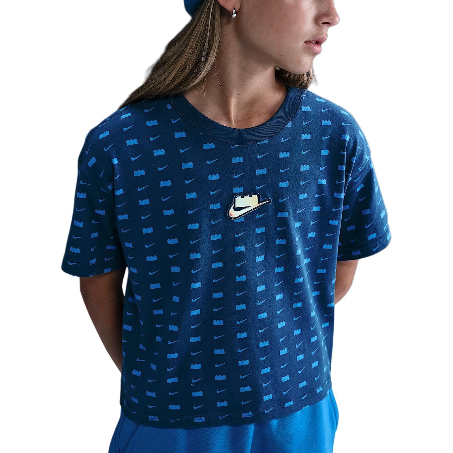 (GS) Nike x Lego Logo T-Shirt Brave Blue Kids IB4463-416 XL