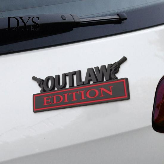Sunproof Car Sticker 3D Metal Emblem OUTLAW Chrome Letter for Body Long-lasting Decal & Tailgate Zinc Alloy Auto Badge Waterproof Scratch-Resistant